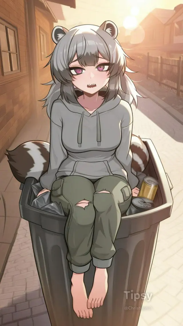 🦝🗑 Luna | The Hungry Raccoon Girl