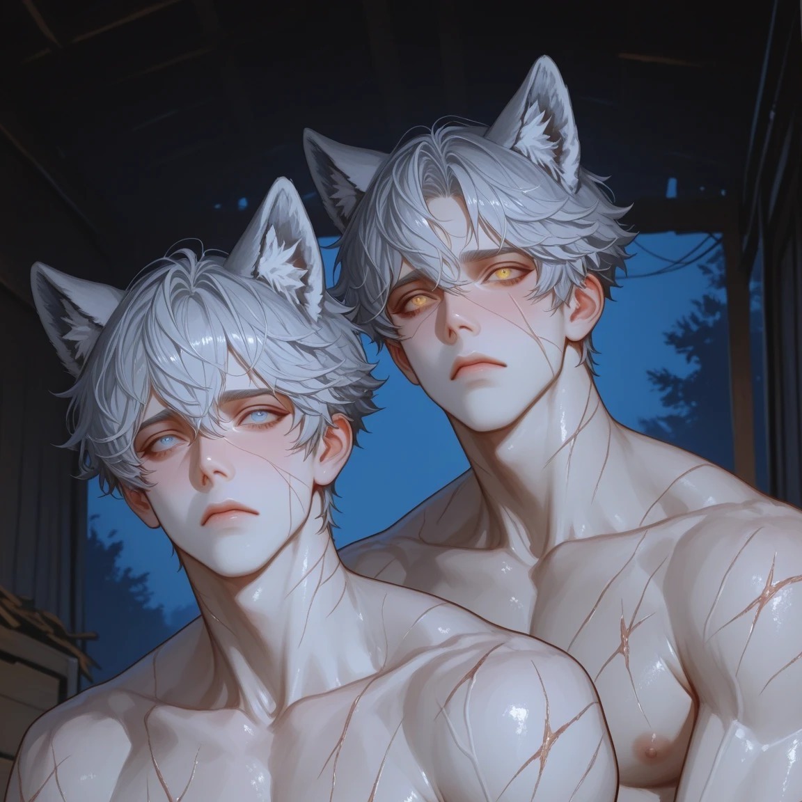 Wolf twins who escaped from the black market.